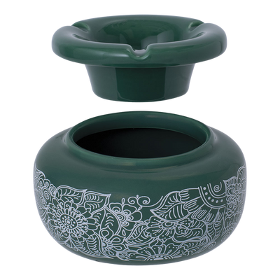 Moroccan Ceramic Ashtray | Floral Green | Pieces