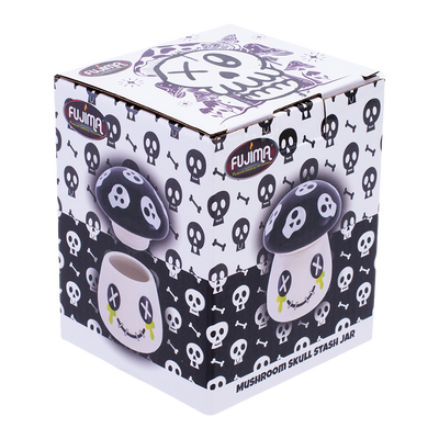 Mushroom Skull Ceramic Stash Jar | Packaging