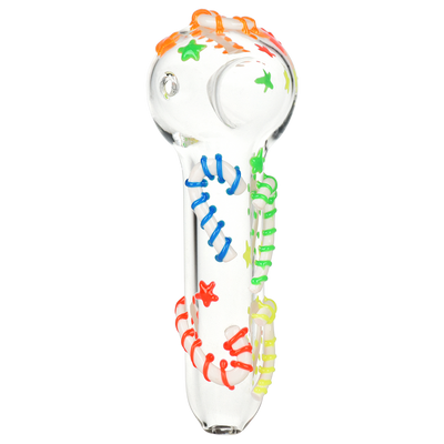Neon Candy Cane Spoon Pipe | Top View