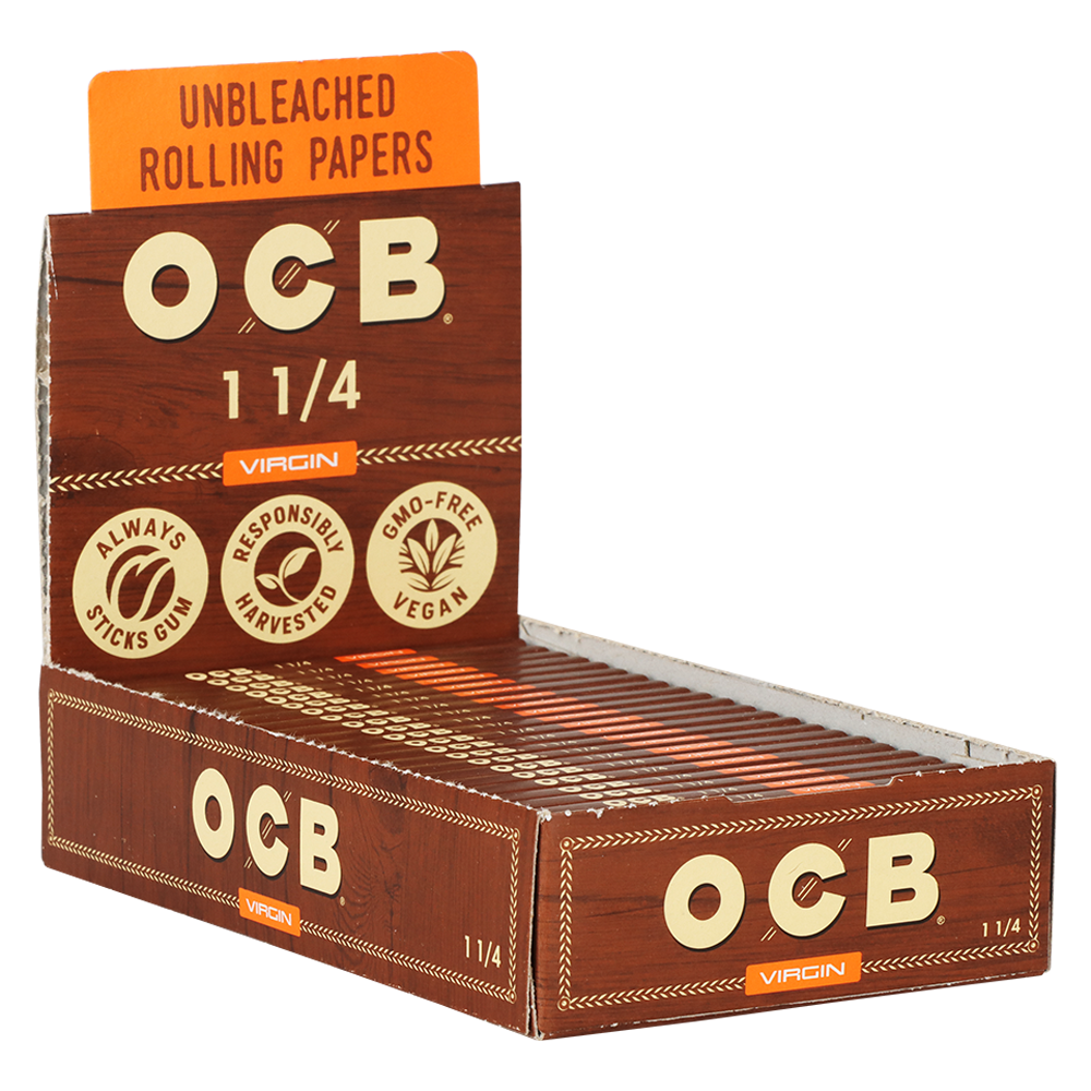 OCB Virgin Rolling Papers | 1 1/4 Inch | Display