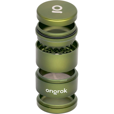 ONGROK Flower Petal Toothless Grinder | 2.5" | Green | Exploded View