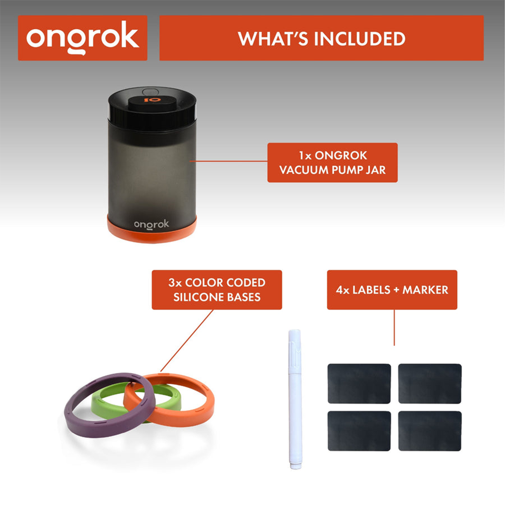 ONGROK Vacuum UV Glass Jar | Contents