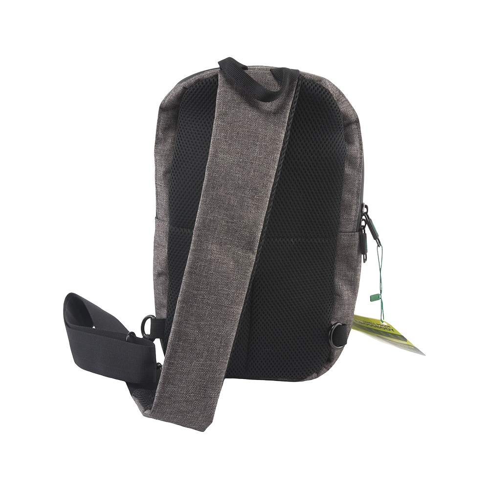Ooze Traveler Series Smell Proof Cross-body Bag | Gray | Back View