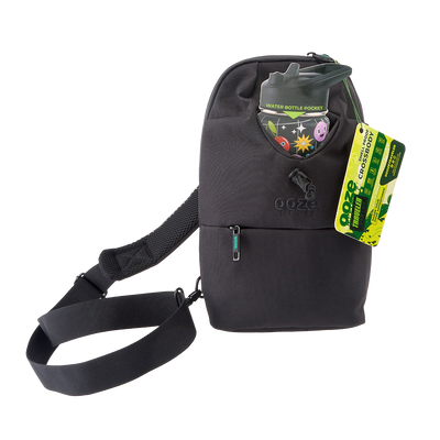 Ooze Traveler Series Smell Proof Cross-body Bag | Black | Contents View