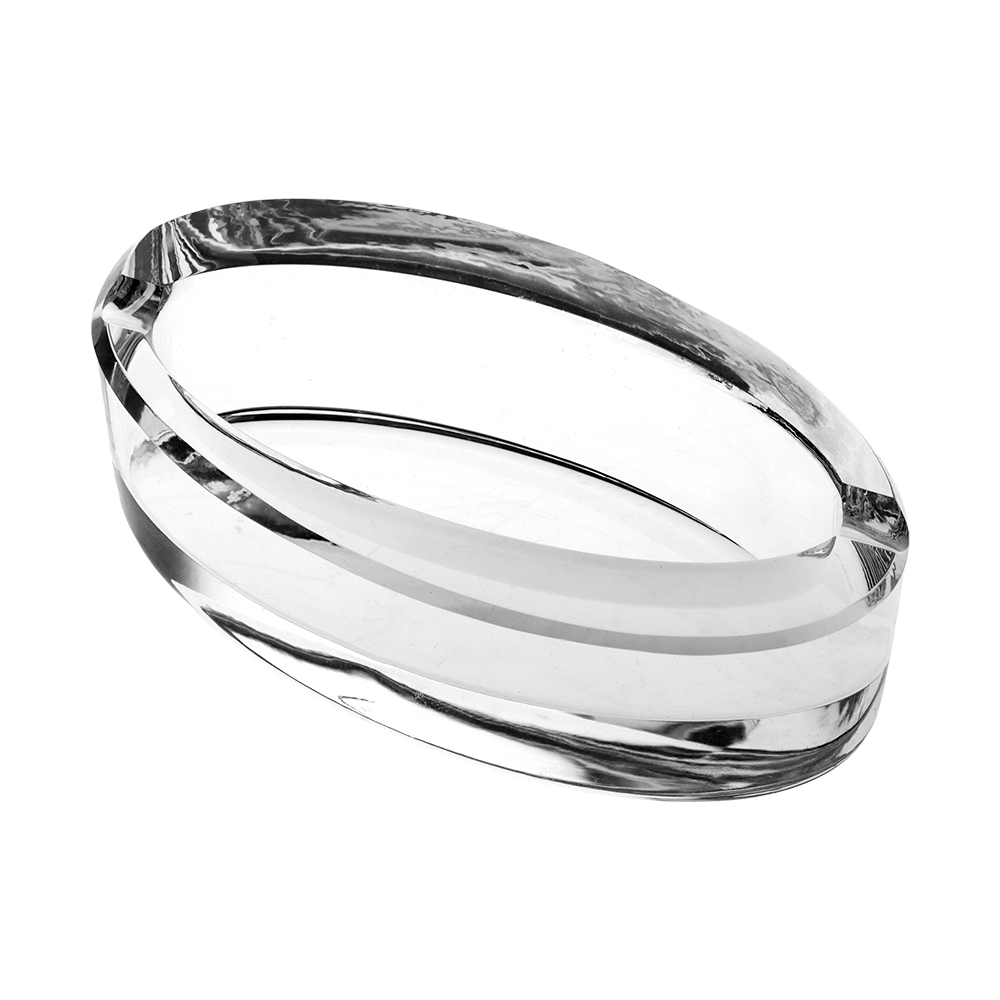 Oval Glass Ashtray | Side View