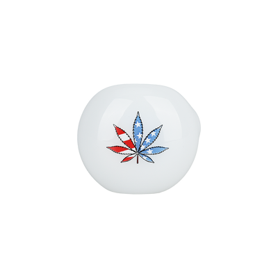 Patriotic Leaf Glow Spoon Pipe | Bowl End View