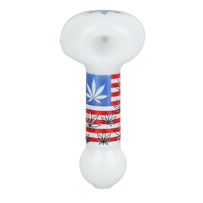 Patriotic Leaf Glow Spoon Pipe | Top View