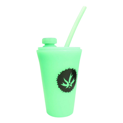 PieceMaker Kommuter Silipint Cup Bong | Green Glow