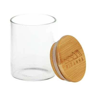 Piranha Bamboo Lid Stash Jar | Small Size | Open View