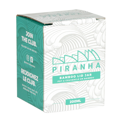 Piranha Bamboo Lid Stash Jar | Small Size | Packaging