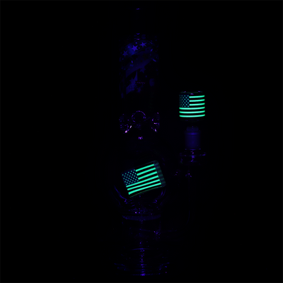 Pulsar American Flag Bubble Bong | Glow In The Dark Accents