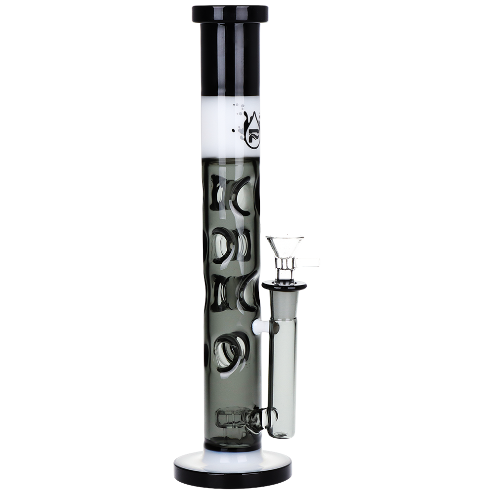Pulsar Bicolor Swiss Straight Tube Bong | Black & White