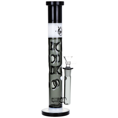 Pulsar Bicolor Swiss Straight Tube Bong | Black & White