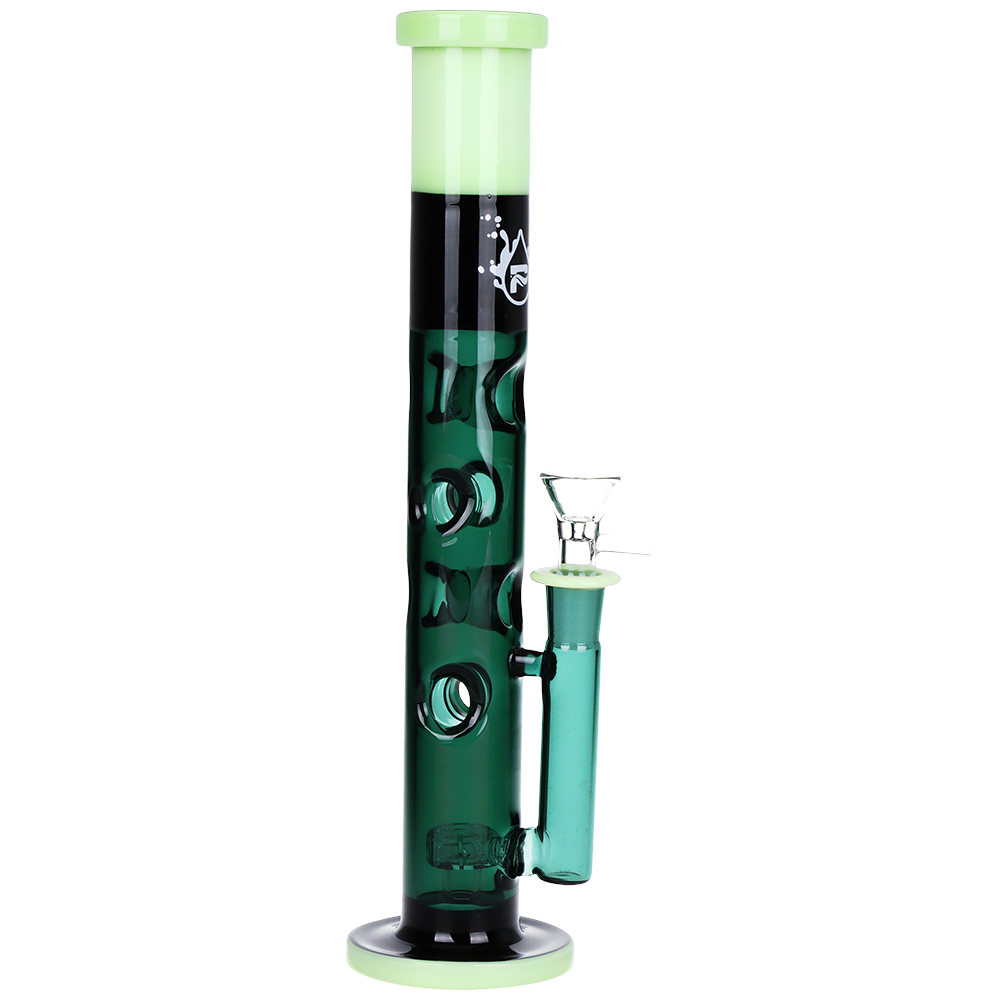 Pulsar Bicolor Swiss Straight Tube Bong | Teal & Green