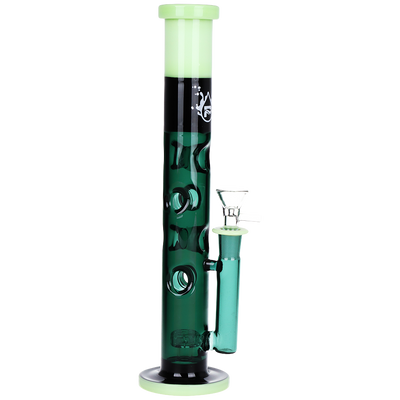 Pulsar Bicolor Swiss Straight Tube Bong | Teal & Green