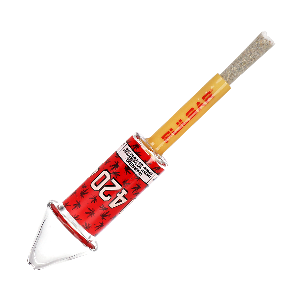 Pulsar Bottle Rocket Cone Holder | View with Pre-Rolled Cone