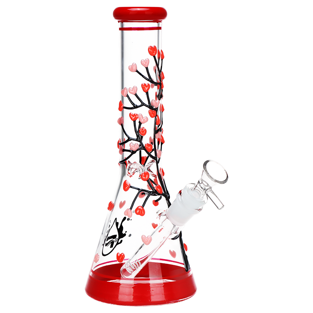 Pulsar Branching Hearts Beaker Bong | Front View