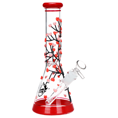 Pulsar Branching Hearts Beaker Bong | Front View