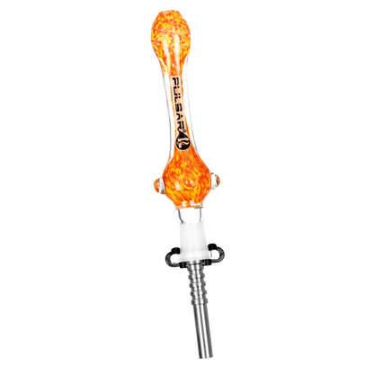 Pulsar Candy Frit Twist Dab Straw | Titanium Tip | Orange Yellow