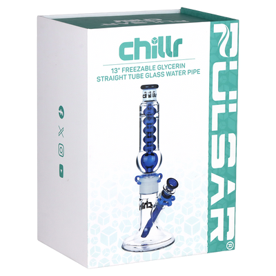 Pulsar Chillr Glycerin Straight Tube Bong | Packaging Front View