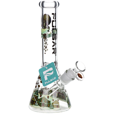 Pulsar Chimney Gifts Beaker Bong | Front View with Tag