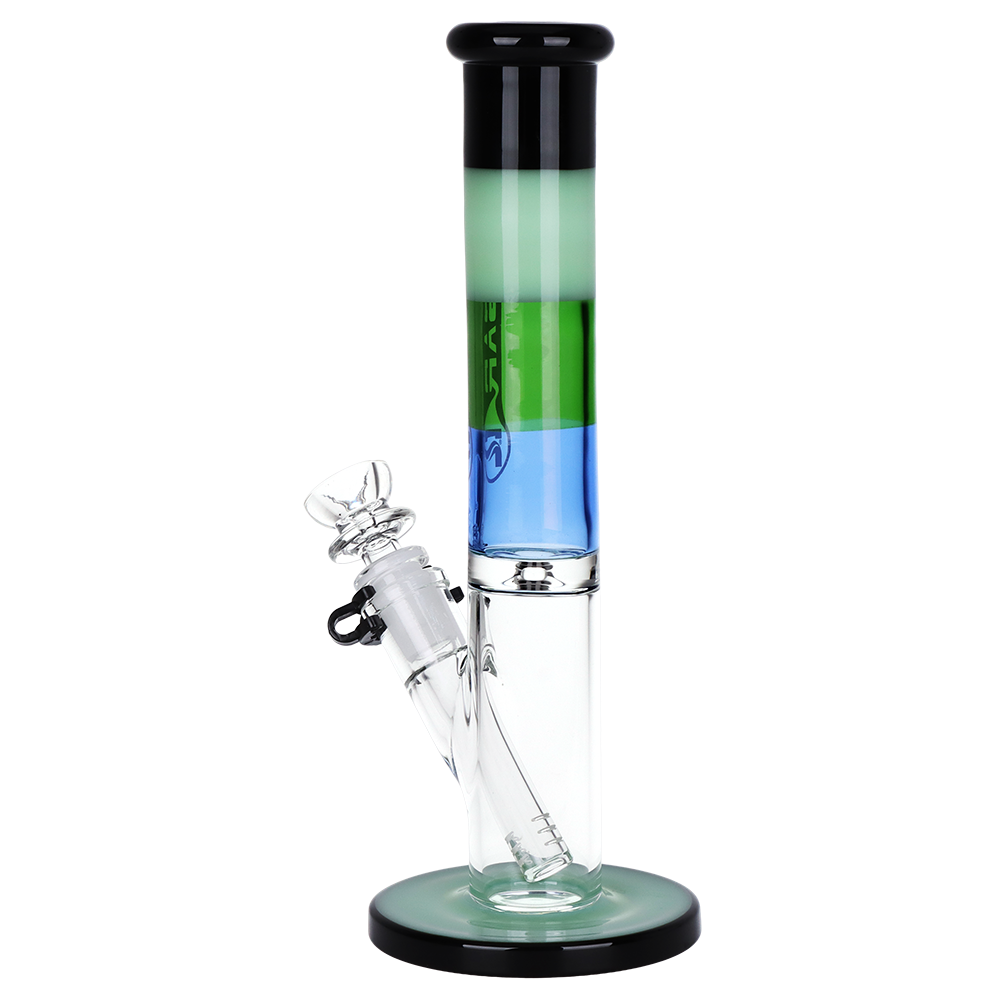 Pulsar Color Block Straight Tube Bong | Back View