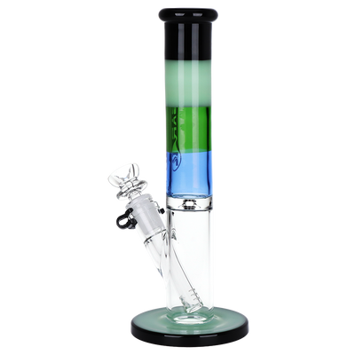 Pulsar Color Block Straight Tube Bong | Back View