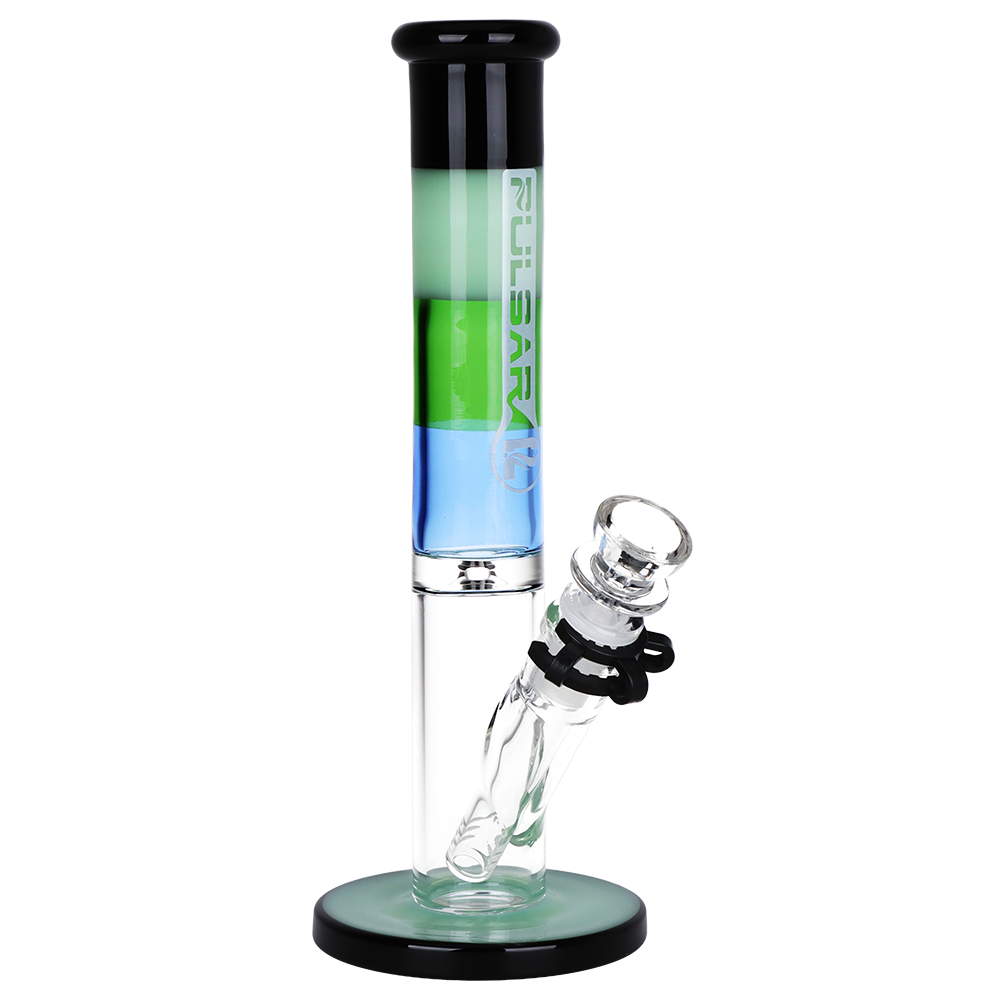 Pulsar Color Block Straight Tube Bong | Front View