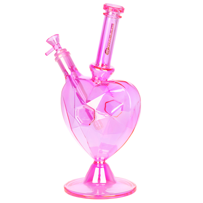Pulsar Crystal Heart Bong | Back Side View