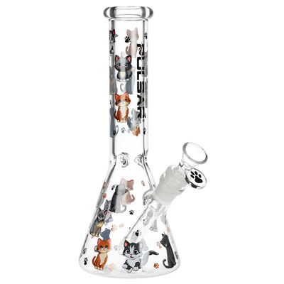 Pulsar Cute Kitties Beaker Bong | Front View