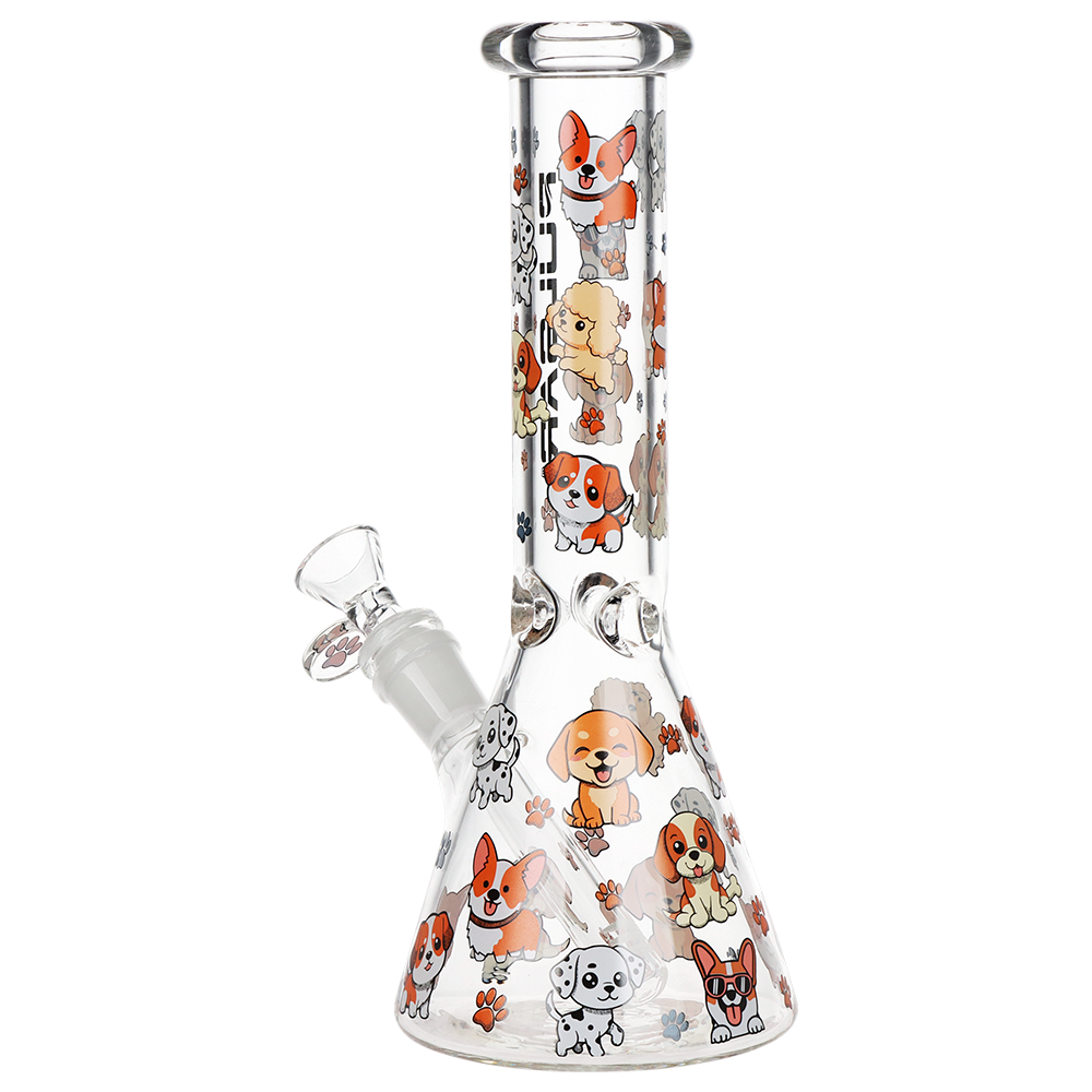 Pulsar Cute Puppies Beaker Bong | Back View