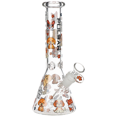 Pulsar Cute Puppies Beaker Bong | Front View