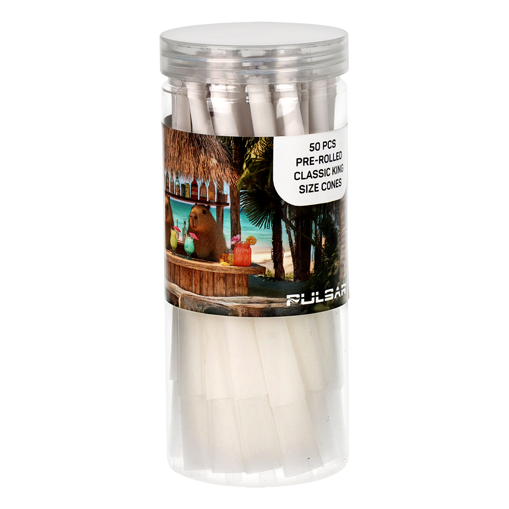 Pulsar Design Series Smoker's Kit | Capybara Cabana | King Size Pre-Rolled Cones