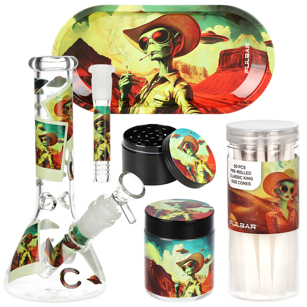 Pulsar Design Series Smoker's Kit | Cowboy Alien | Kit Contents