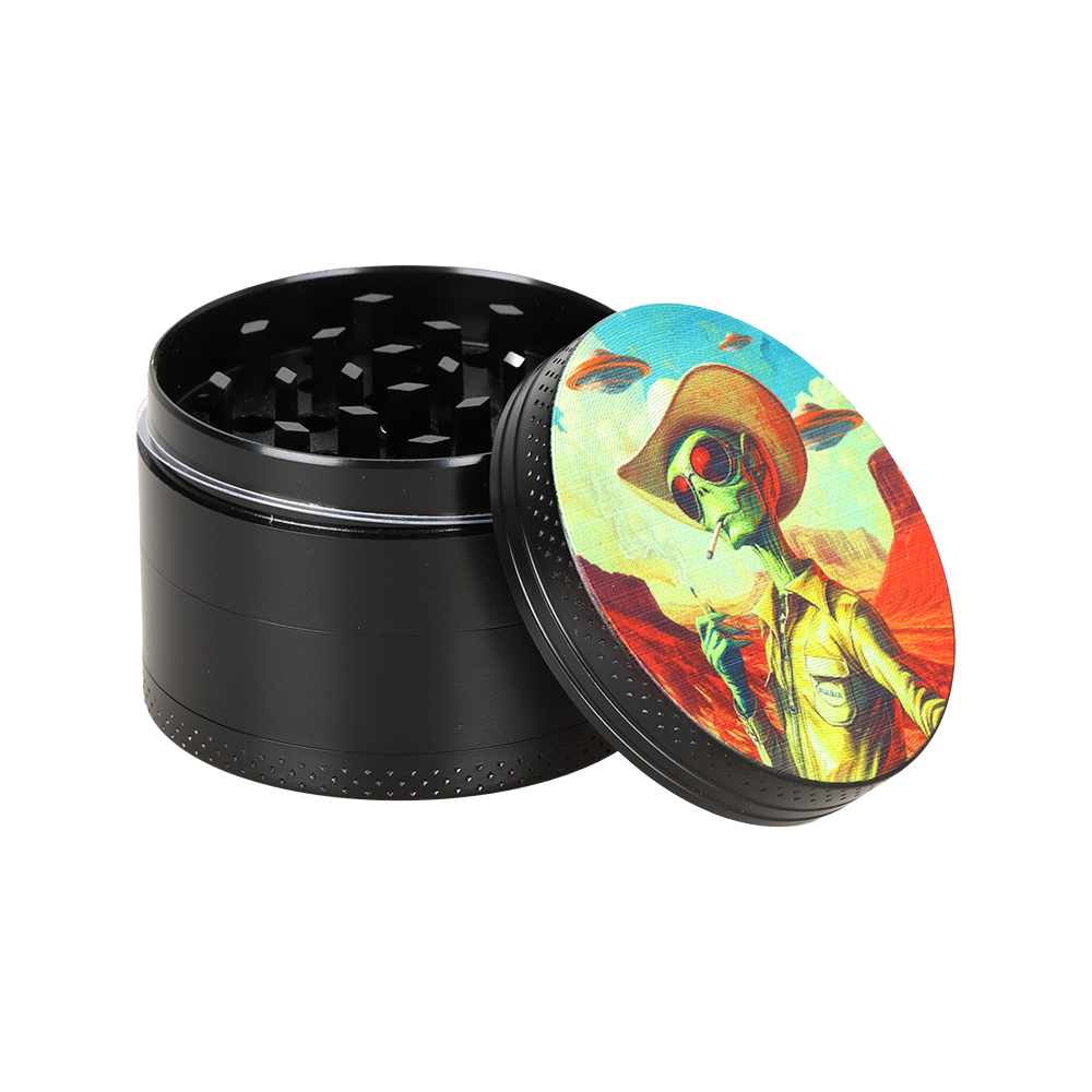 Pulsar Design Series Smoker's Kit | Cowboy Alien | 4 Piece Grinder