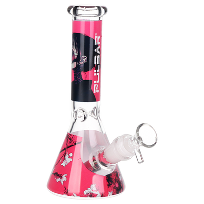 Pulsar Design Series Smoker's Kit | Sakura Skulls | Beaker Bong Front View