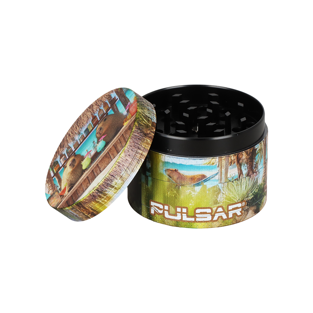 Pulsar Design Series Smoker's Travel Kit 2.0 | Capybara Cabana | 4 Piece Grinder