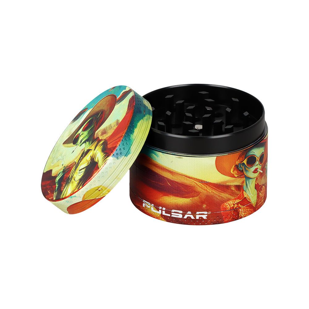 Pulsar Design Series Smoker's Travel Kit 2.0 | Cowboy Alien | 4 Piece Grinder