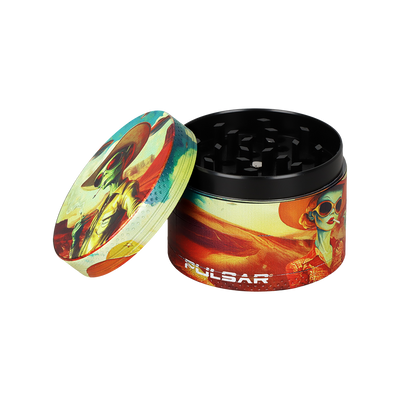 Pulsar Design Series Smoker's Travel Kit 2.0 | Cowboy Alien | 4 Piece Grinder