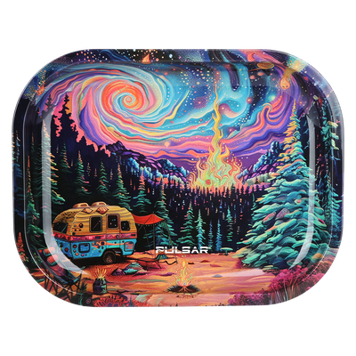 Pulsar Design Series Smoker's Travel Kit | Starry Camp | Metal Rolling Tray
