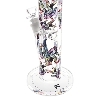 Pulsar Design Series Straight Tube Bong | Bigfoot Stroll | Base Close Up View