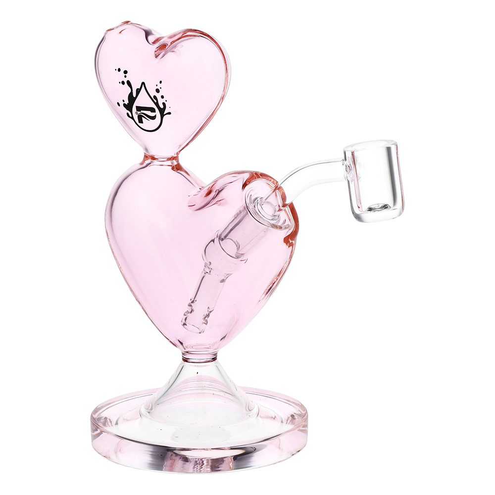 Pulsar Double Heart Dab Rig | Transparent Pink