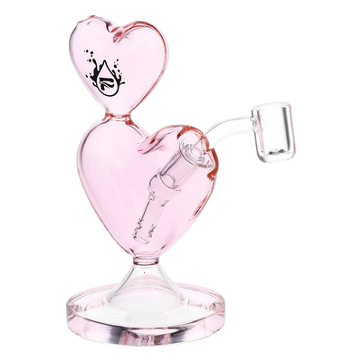 Pulsar Double Heart Dab Rig | Transparent Pink