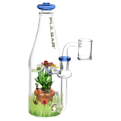 Pulsar Flower Garden Bottle Dab Rig | Front View