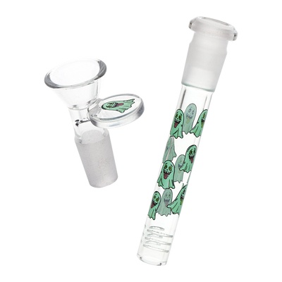 Pulsar FrankenGhoul Beaker Bong | Matching Downstem & Herb Slide