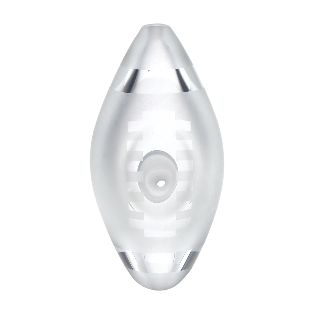 Pulsar Frosted Football Hand Pipe | Base View with Laces Design