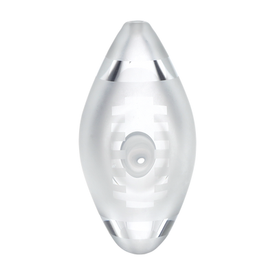 Pulsar Frosted Football Hand Pipe | Base View with Laces Design
