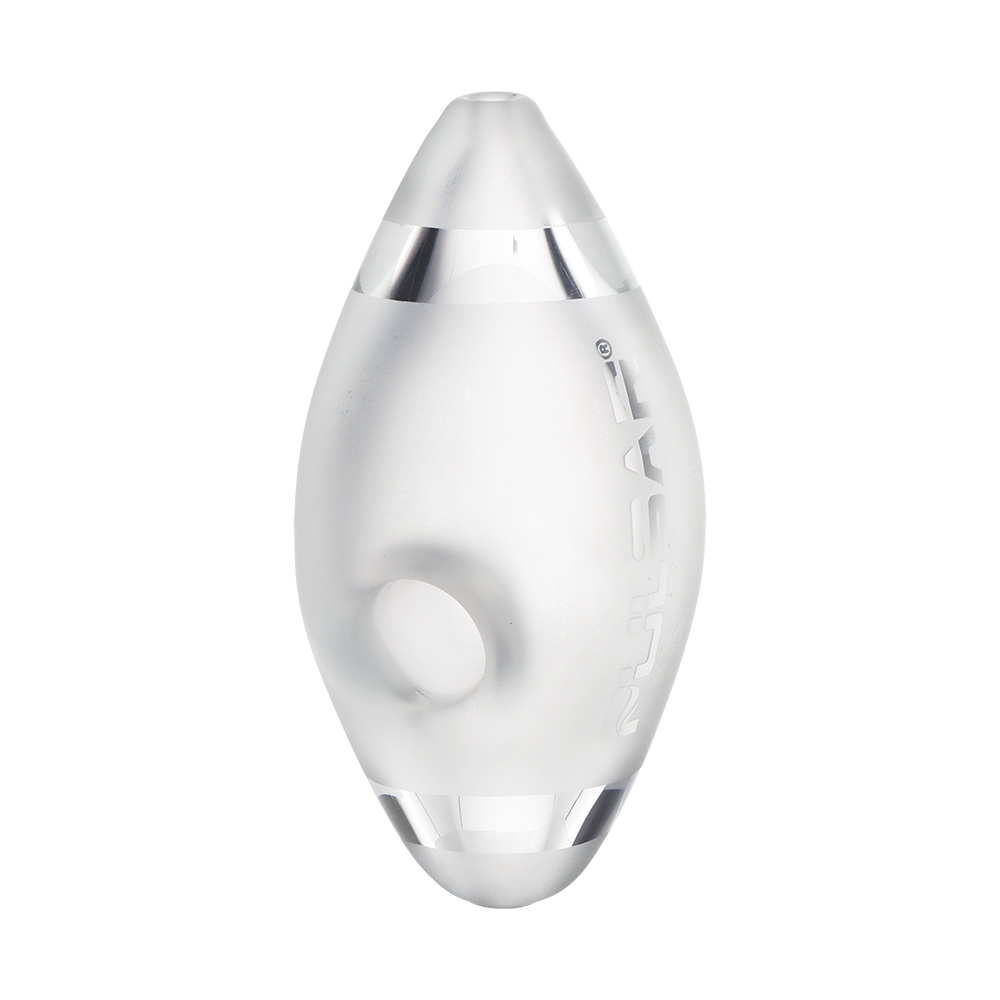Pulsar Frosted Football Hand Pipe | Top View of Bowl