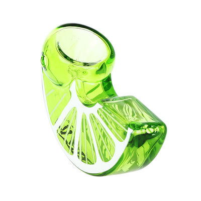 Pulsar Fruit Slice Hand Pipe | Lime | Bowl & Mouthpiece View
