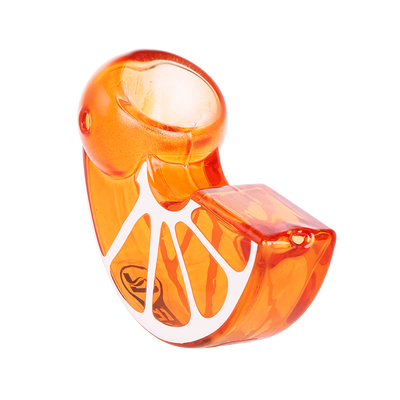 Pulsar Fruit Slice Hand Pipe | Orange | Bowl & Mouthpiece View